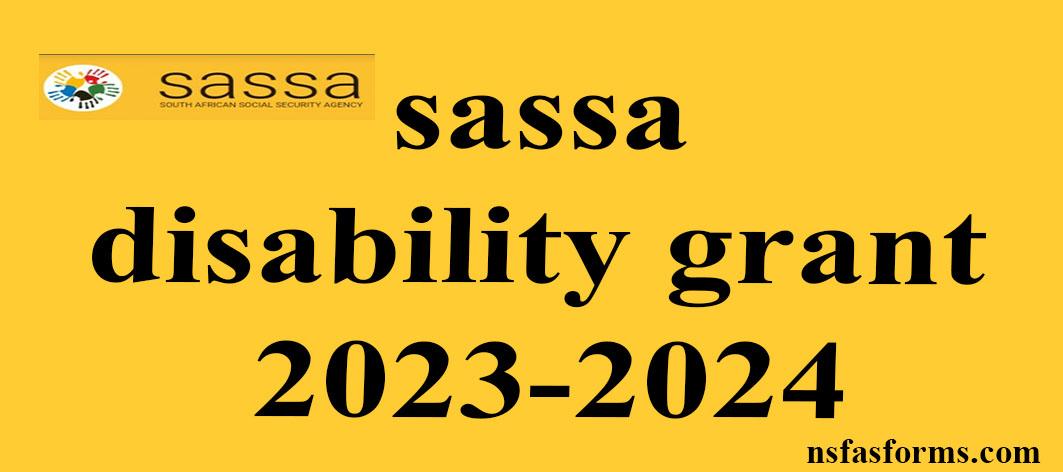 sassa disability grant 2023-2024