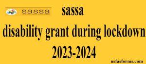 sassa disability grant during lockdown 2023-2024

