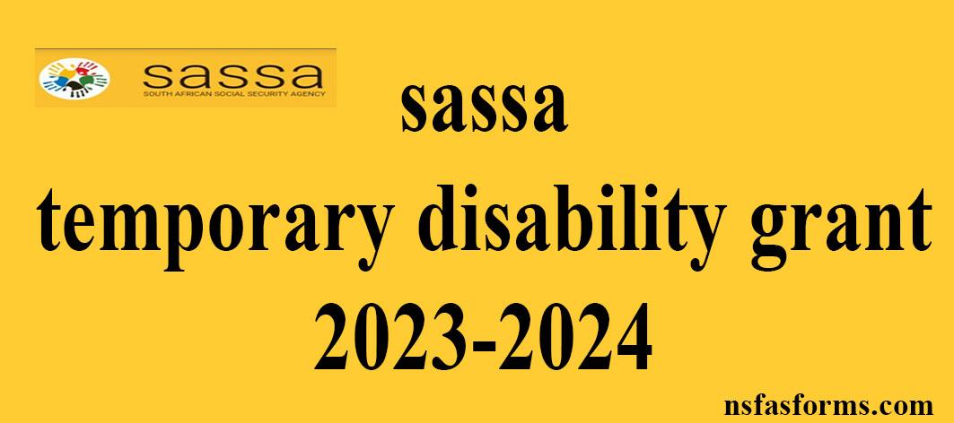 sassa temporary disability grant 2023-2024