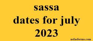 sassa dates for july 2023