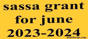 sassa grant for june 2023-2024