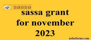 sassa grant for november 2023