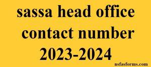 sassa head office contact number 2023-2024