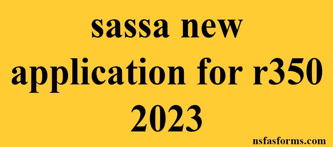 Sassa New Application For R350 2023 6261