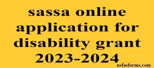 sassa online application for disability grant 2023-2024