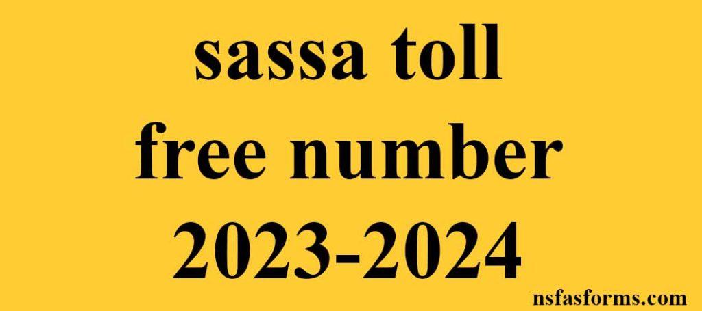 sassa phone number toll free