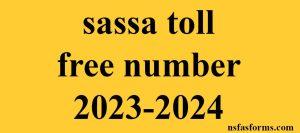 sassa toll free number 2023-2024