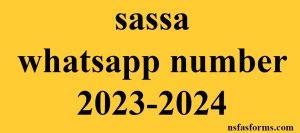 sassa whatsapp number 2023-2024