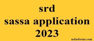 srd sassa application 2023