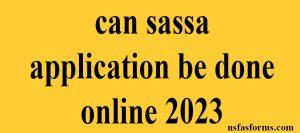 can sassa application be done online 2023