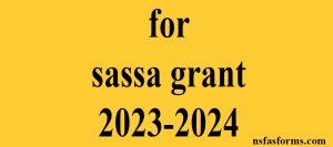 for sassa grant 2023-2024