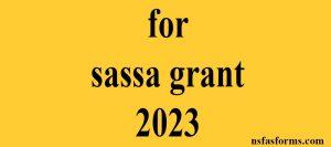 for sassa grant 2023