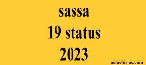 sassa 19 status 2023