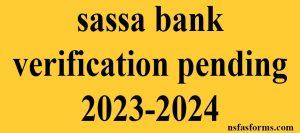 sassa bank verification pending 2023-2024