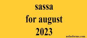 sassa for august 2023