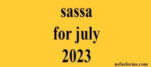sassa for july 2023