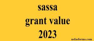 sassa grant value 2023