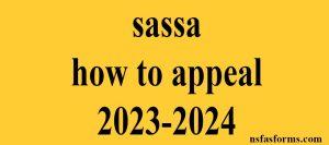 sassa how to appeal 2023-2024
