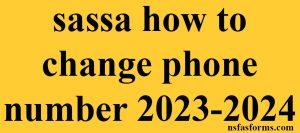 sassa how to change phone number 2023-2024