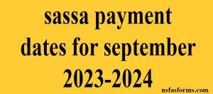 sassa payment dates for september 2023-2024