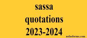 sassa quotations 2023-2024