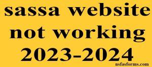 sassa website not working 2023-2024
