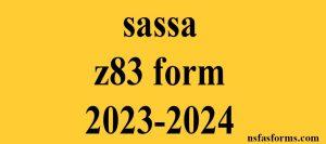 sassa z83 form 2023-2024