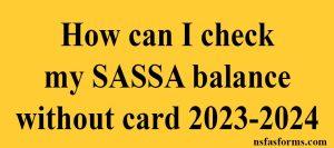 How can I check my SASSA balance without card 2023-2024