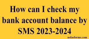 How can I check my bank account balance by SMS 2023-2024
