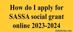 How do I apply for SASSA social grant online 2023-2024