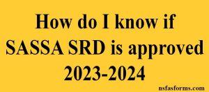 How do I know if SASSA SRD is approved 2023-2024