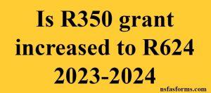 Is R350 grant increased to R624 2023-2024