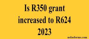 Is R350 grant increased to R624 2023