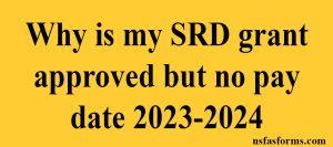 Why is my SRD grant approved but no pay date 2023-2024